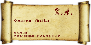 Kocsner Anita névjegykártya